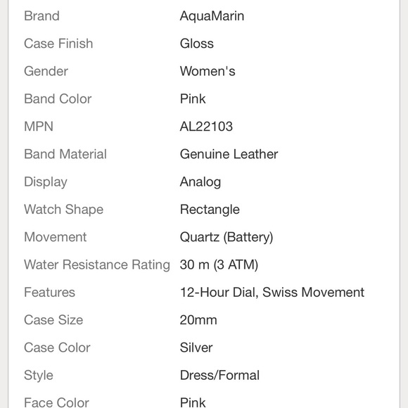 AQUAMARIN ladies 🎉Watch. Registered # on back price per watch - Picture 7 of 14